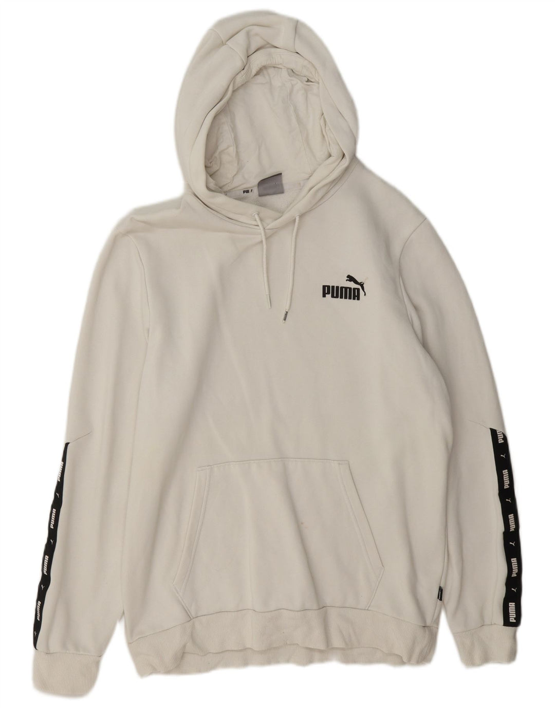 Pulover pentru bărbați Puma Graphic Hoodie, mediu alb, bumbac color bloc