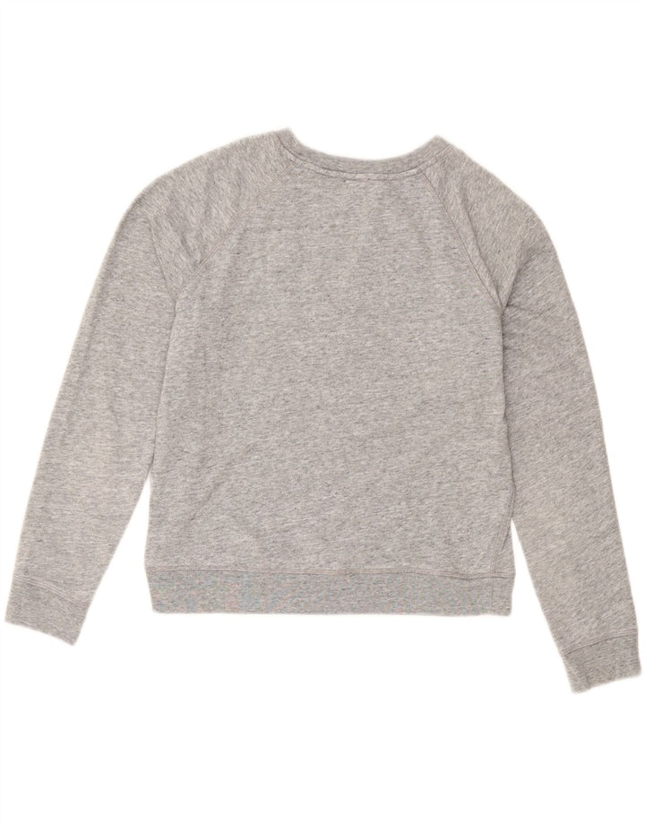 LEVI'S Womens Crop Graphic Sweatshirt Jumper UK 14 Medium Grey Cotton
