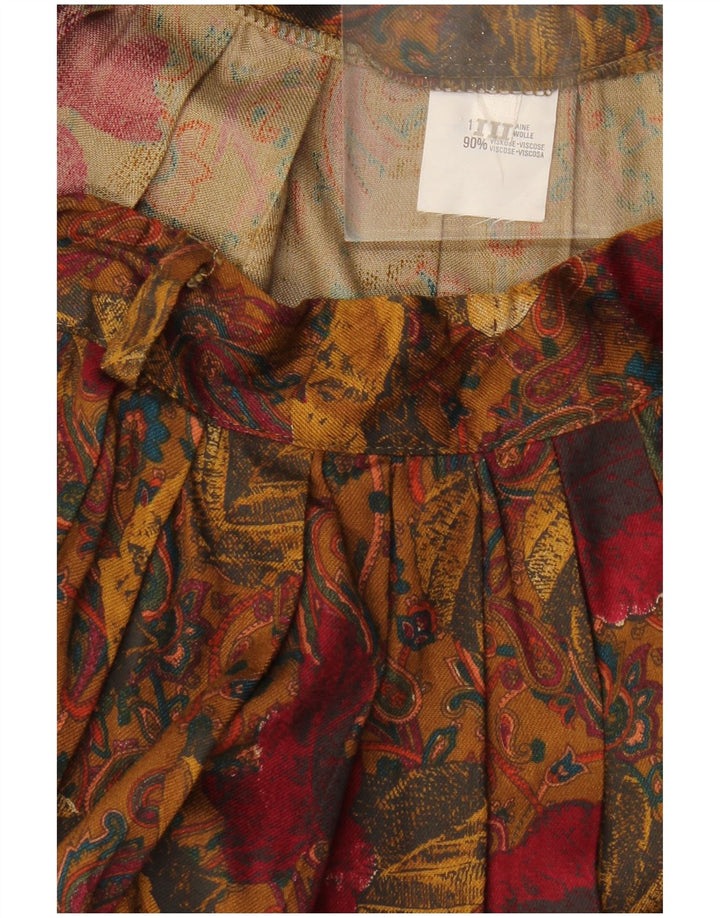 Fusta plisată pentru femei VINTAGE W30 Maro Mediu Paisley Viscose