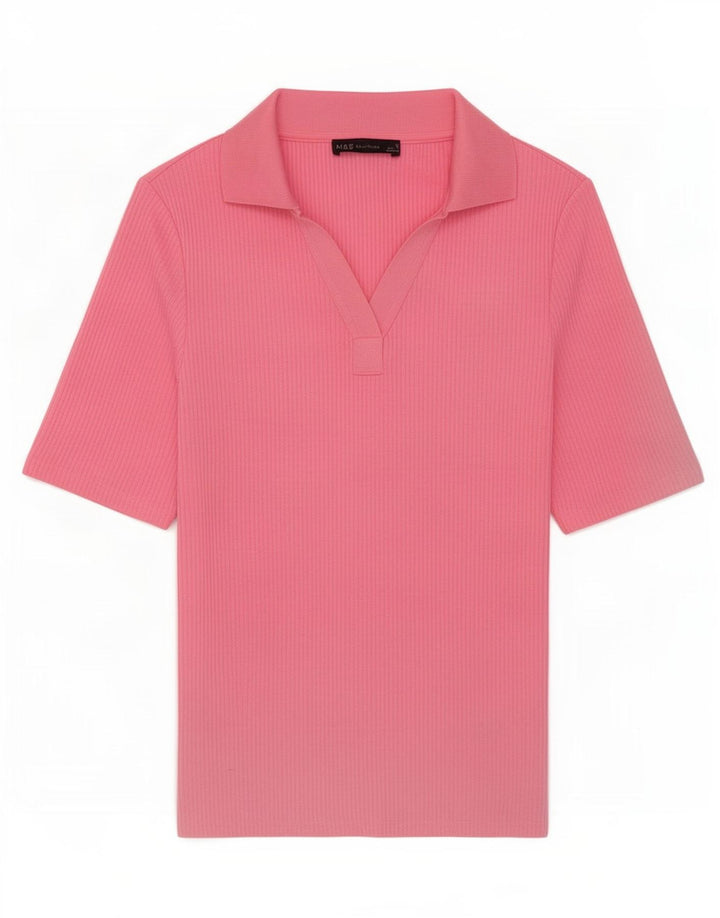 Tricou polo pentru femei Marks & Spencer UK 12 Poliester roz mediu