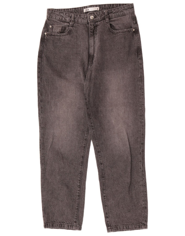 Blugi conici pentru femei cu talie înaltă Zara EU 40 Mediu L30 L28 Bumbac gri