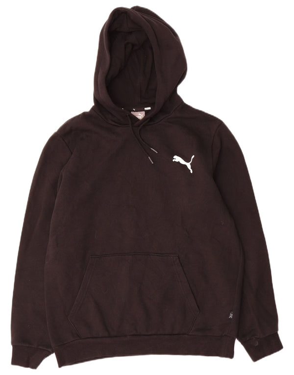 Pulover Puma pentru bărbați, bumbac mediu negru