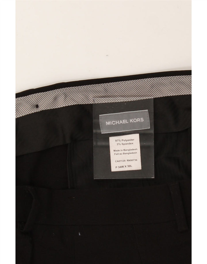 MICHAEL KORS Mens Straight Suit Trousers W34 L30 Black Polyester Vintage Michael Kors and Second-Hand Michael Kors from Messina Hembry 