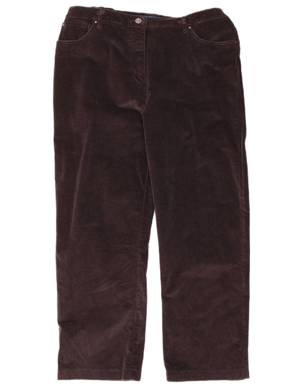Cotton Traders Pantaloni drepti din velur pentru femei UK 16 Large W36 L27 Maro