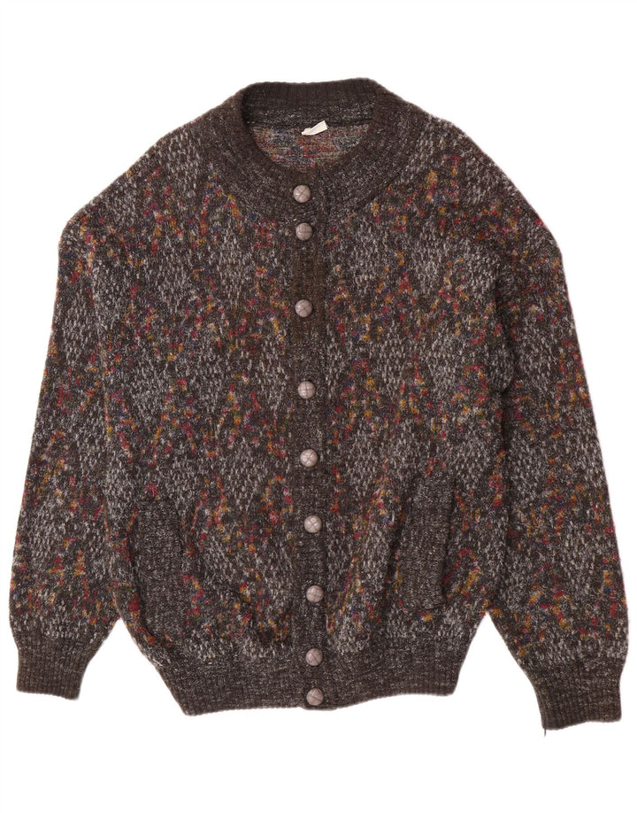 Pulover cardigan pentru bărbați Pimet, lână mare, gri cu pete