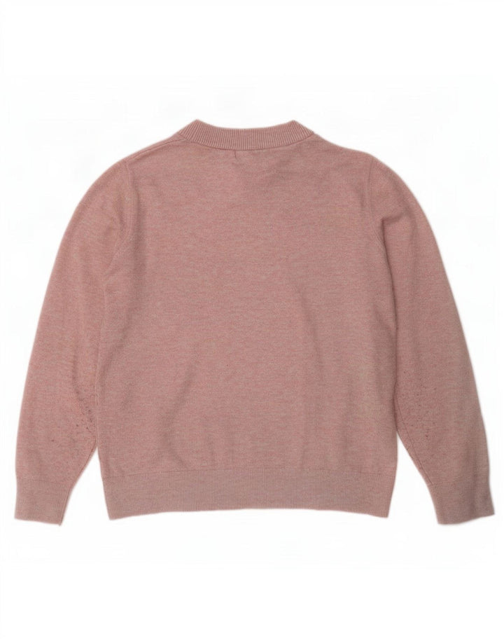 Pulover pentru femei Marks & Spencer cu decolteu rotund din poliester roz mic UK 10