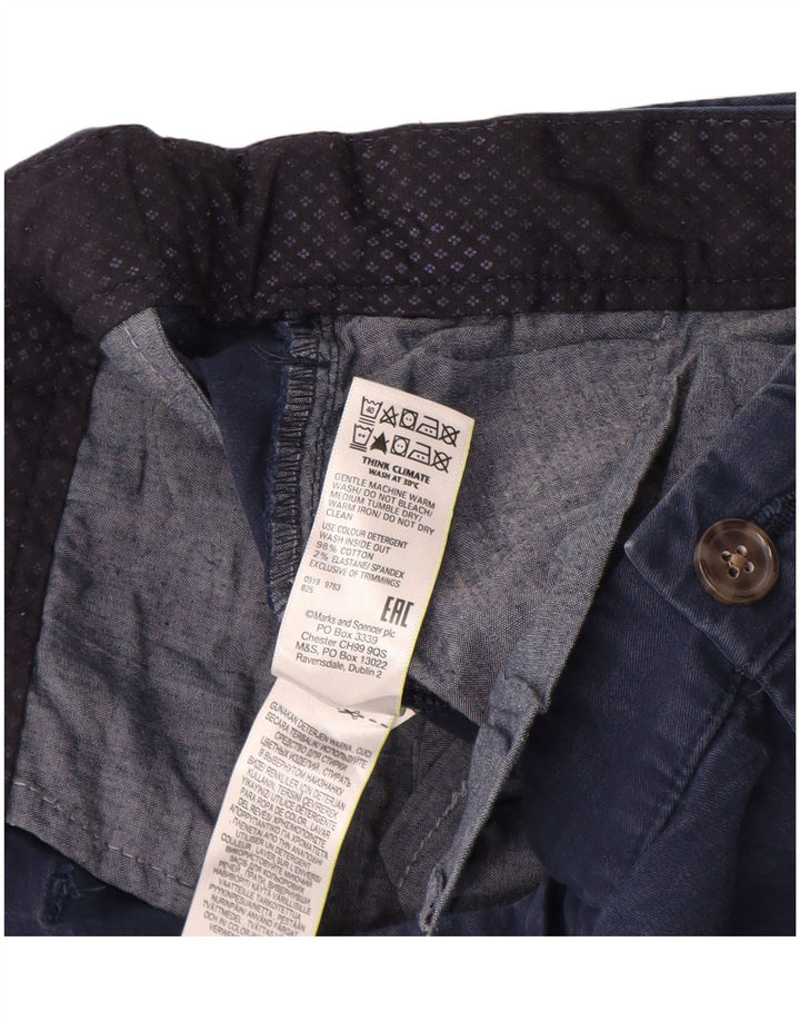 Pantaloni chino obișnuiți, drepti, pentru bărbați Marks & Spencer, L40 L33, bleumarin
