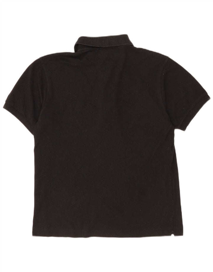 Tricou polo Lacoste pentru bărbați, mărimea 4, bumbac negru mediu