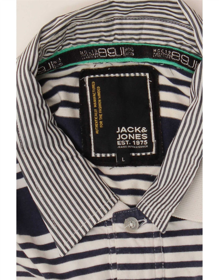 Cămașă polo Jack & Jones pentru bărbați, mare, bleumarin, cu dungi