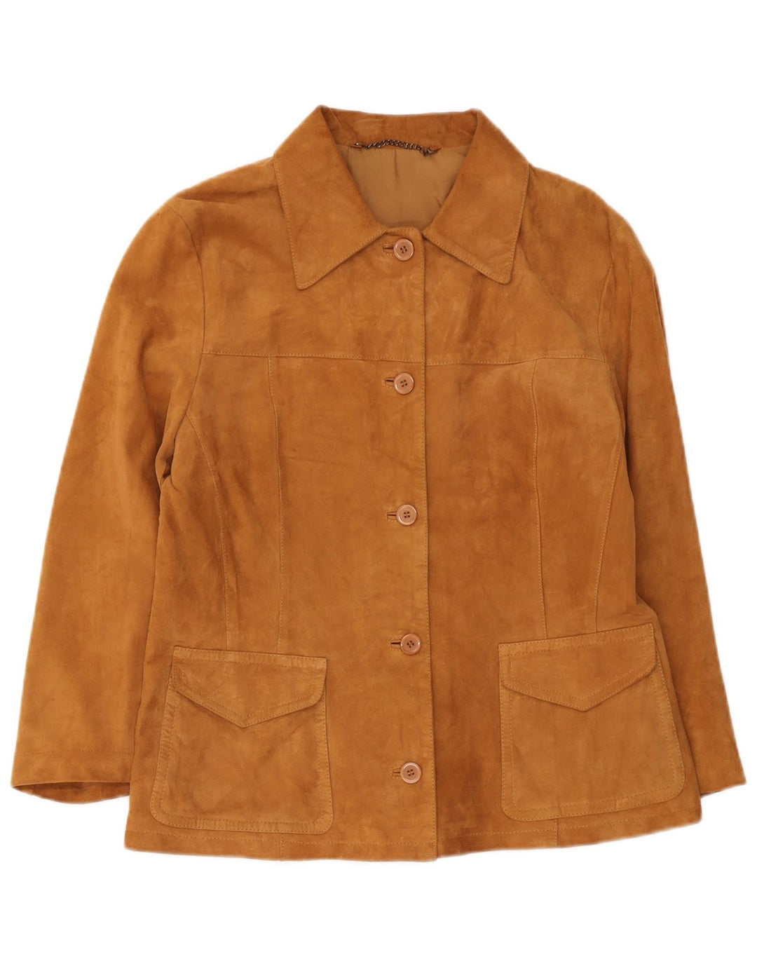 Jacheta de piele intoarsa pentru femei vintage UK 14 Medium Beige Piele