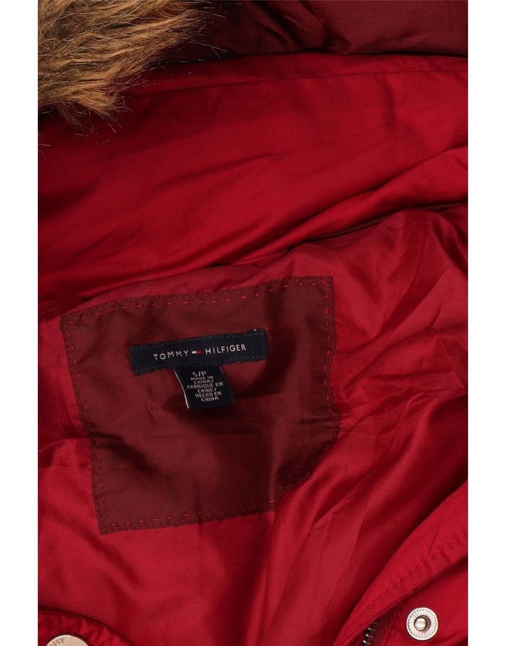 Jachetă căptușită cu glugă pentru femei Tommy Hilfiger UK 10 Poliester roz mic