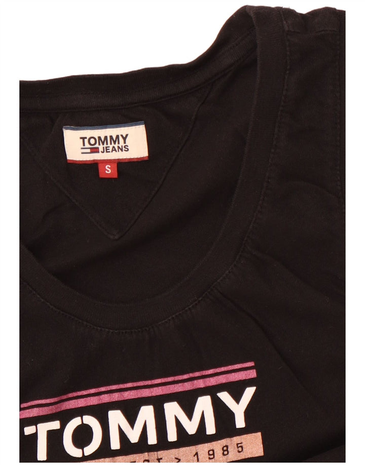 TOMMY HILFIGER Top cu vestă grafică pentru femei UK 8 Small Black