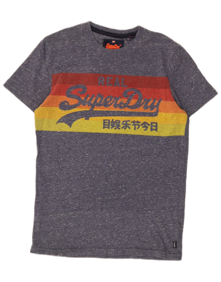 Tricou grafic pentru bărbați Superdry Top mic albastru bumbac cu pete