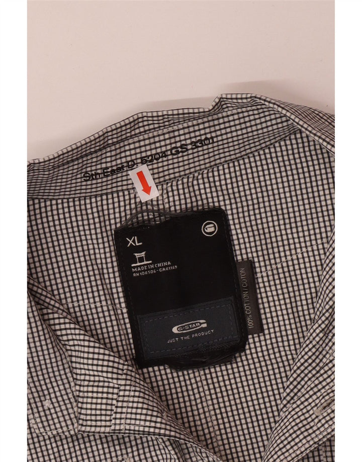 Cămașă pentru bărbați G-STAR XL, bumbac negru cu carouri