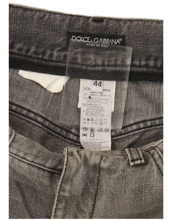 Dolce & Gabbana Blugi subțiri, învechiți, pentru femei IT 44 Medium W30 L31 Gri