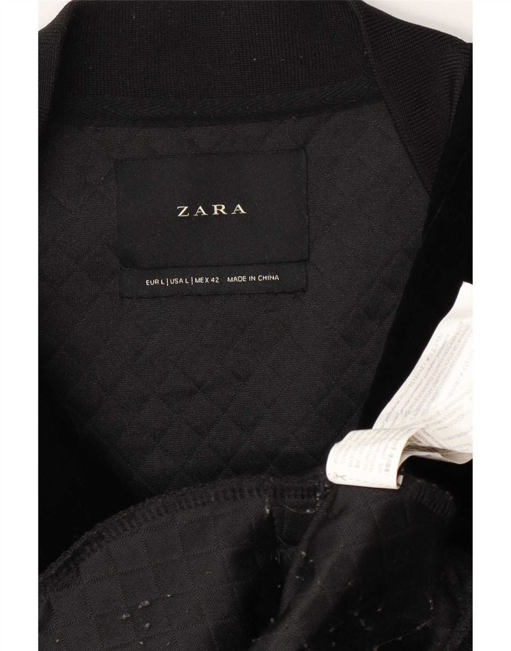 Bomber pentru bărbați Zara UK 40 Poliester negru mare