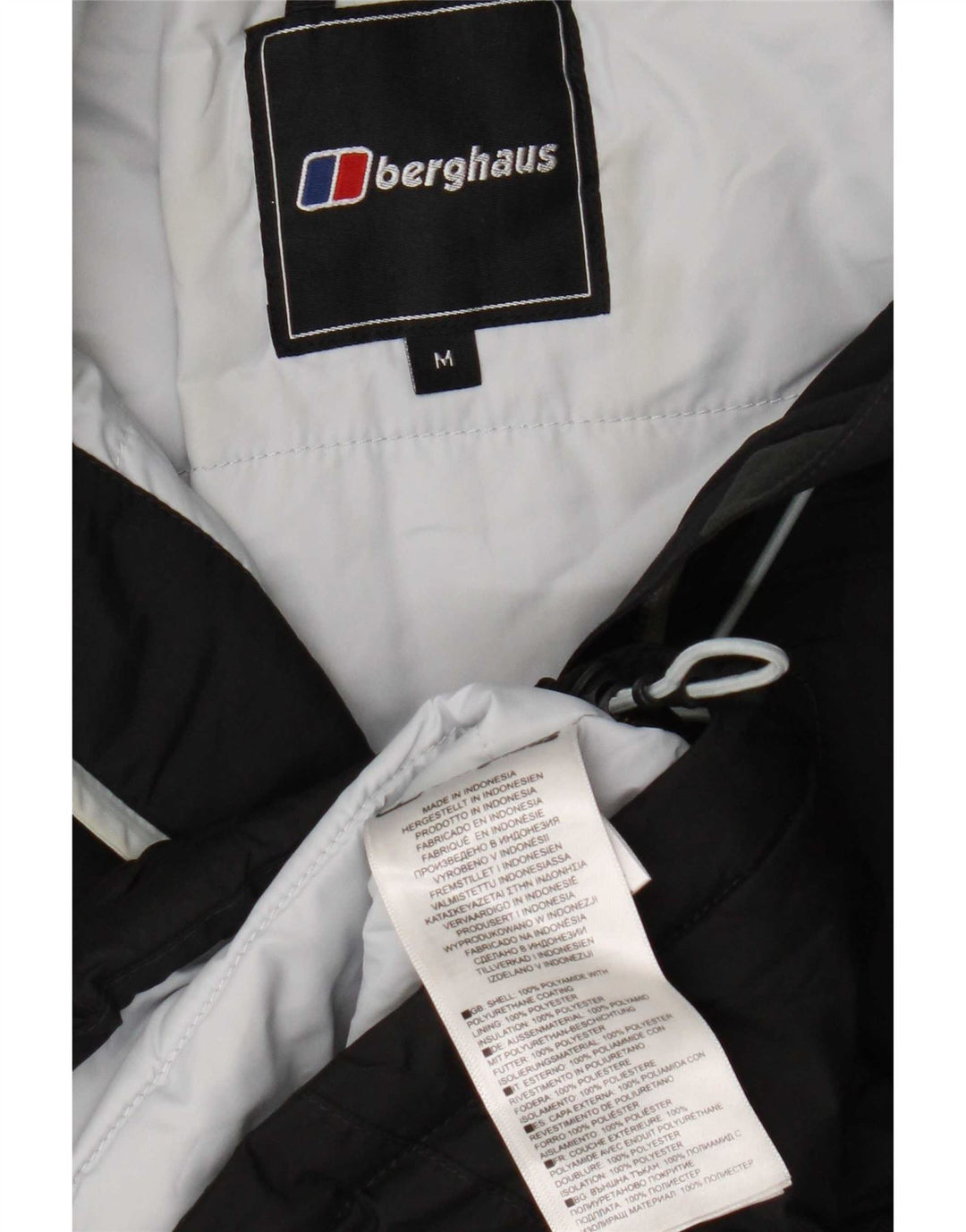 Jachetă de vânt cu glugă pentru bărbați Berghaus UK 38 Poliamidă neagră medie