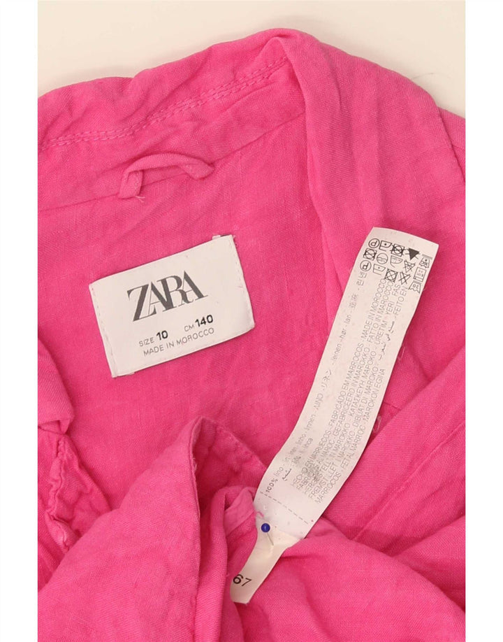 Sacou Blazer Fete 2 Nasturi Zara 9-10 Ani Roz In