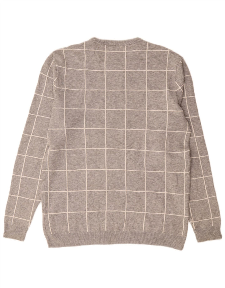 Pulover pentru bărbați Zara, cu decolteu, XL, gri din nailon