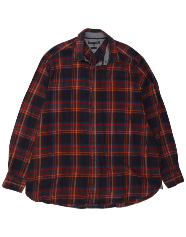 Cămașă pentru bărbați Tommy Hilfiger Tall Regular Fit Flannel 3XL Bleumarin Check
