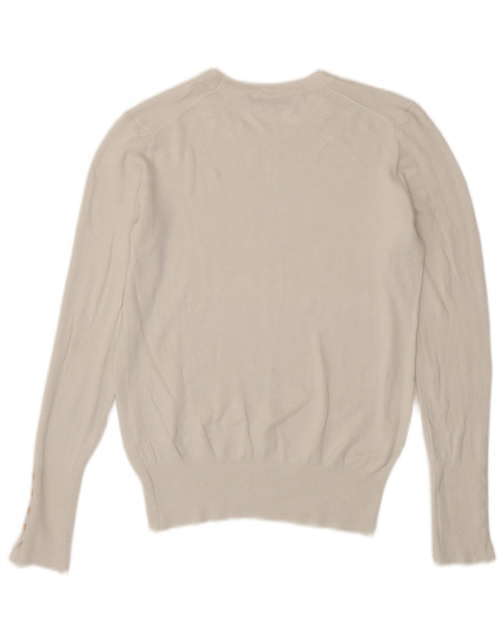 Pulover pentru damă Zara, cu gât turnut, alb mediu, UK 12