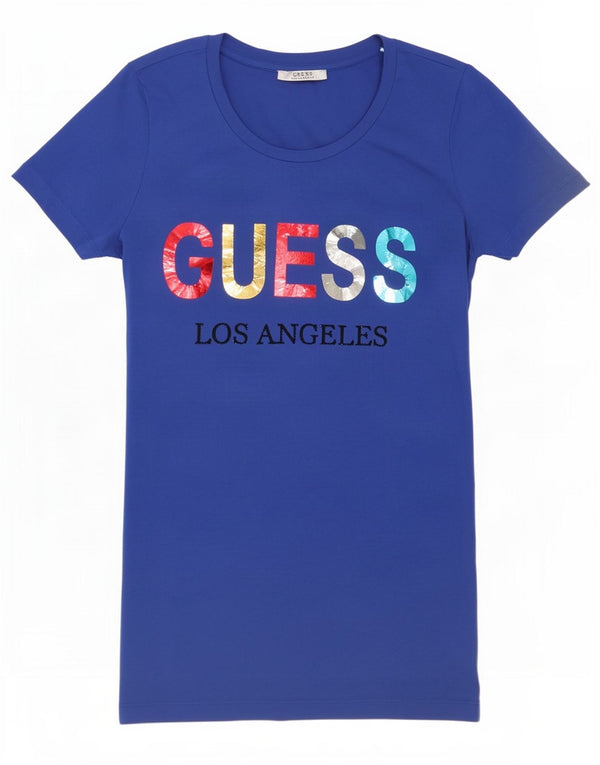 Tricou grafic Guess pentru femei Top UK 8 Small Blue