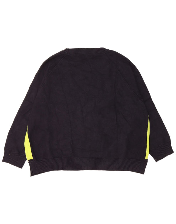 Pulover pentru femei Zara, cu gât de barcă, UK 10 Mic, bleumarin, color block