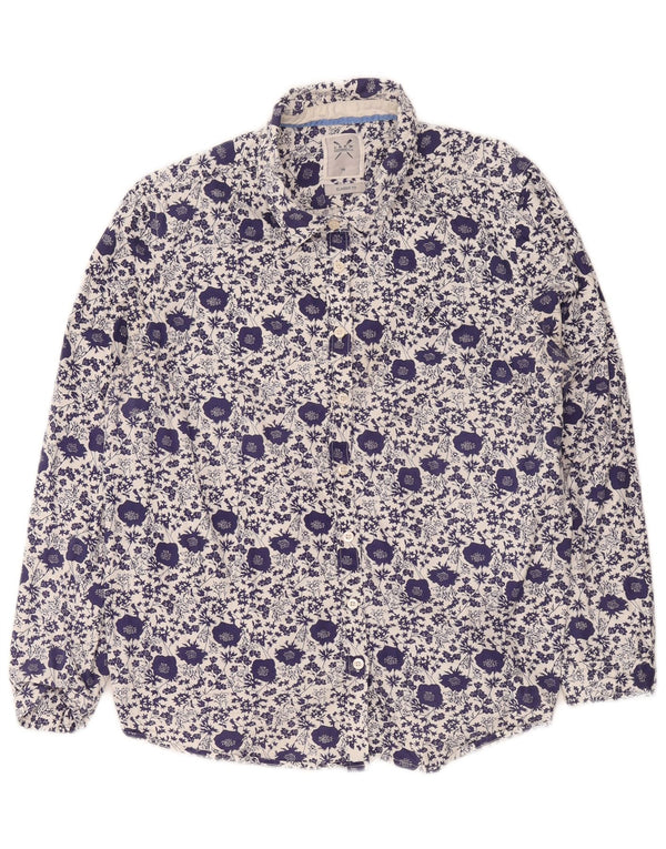 Crew Clothing Cămașă Classic Fit pentru femei UK 16 mare, albastru, floral, bumbac