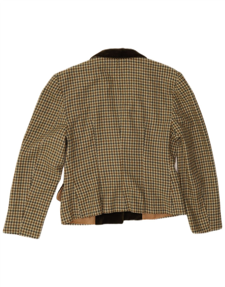 Blazer Vintage pentru femei cu 1 nasture EU 38 Medium Bej Houndstooth
