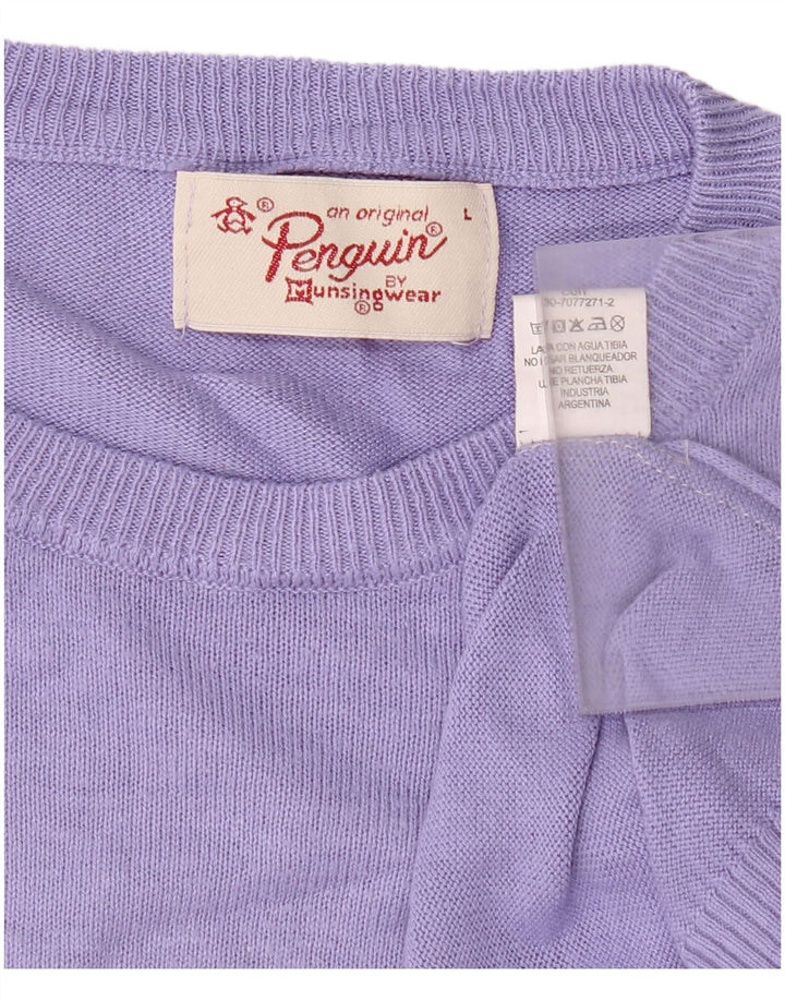 Pulover pentru bărbați cu gât rotund Penguin, mare violet