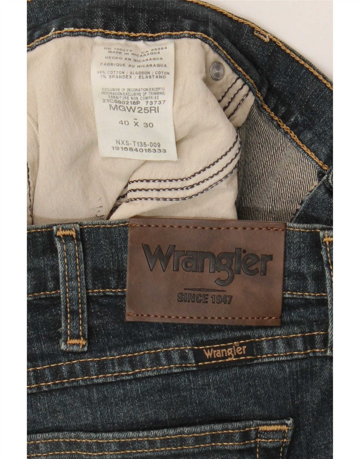 Blugi drepti Wrangler pentru bărbați, cu ajustare normală, W40 L30, bumbac albastru