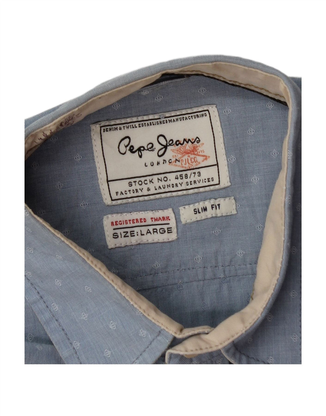 PEPE JEANS Mens Slim Fit Shirt Large Blue Spotted