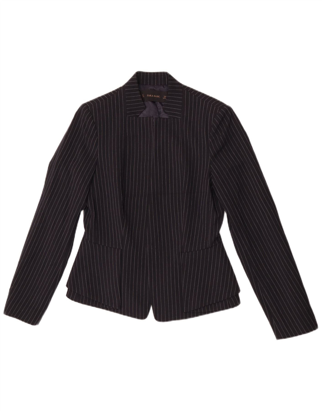 Jachetă Blazer pentru femei deschisă Zara UK 8 Mic bleumarin cu dungi