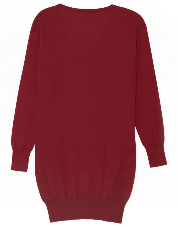 Guess By Marciano Womens V-Neck Jumper Sweater UK 14 Medium Burgundy