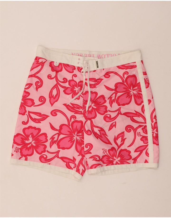 SUNDEK Pantaloni scurți de înot pentru bărbați, mari, roz, din poliester floral