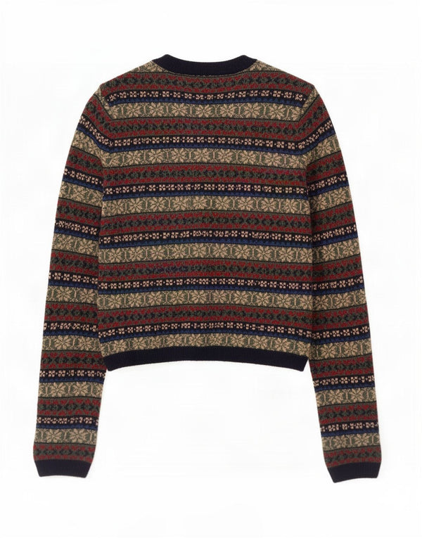 Pulover cardigan pentru femei Zara UK 10 mic, multicolor, poliamidă Fair Isle