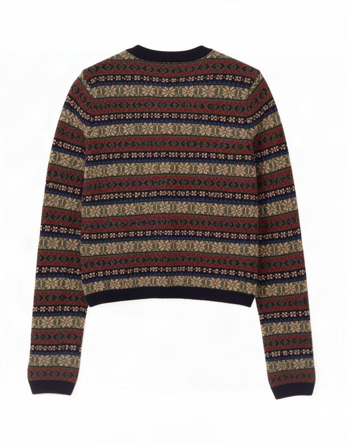 Pulover cardigan pentru femei Zara UK 10 mic, multicolor, poliamidă Fair Isle