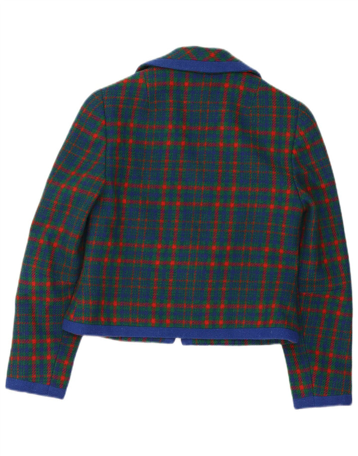 Blazer vintage pentru femei UK 10 mic verde carouri retro