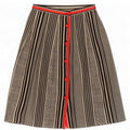 Fustă A-Line Vintage pentru Femei IT 42 Medium W25 Lână cu picior de gală neagră