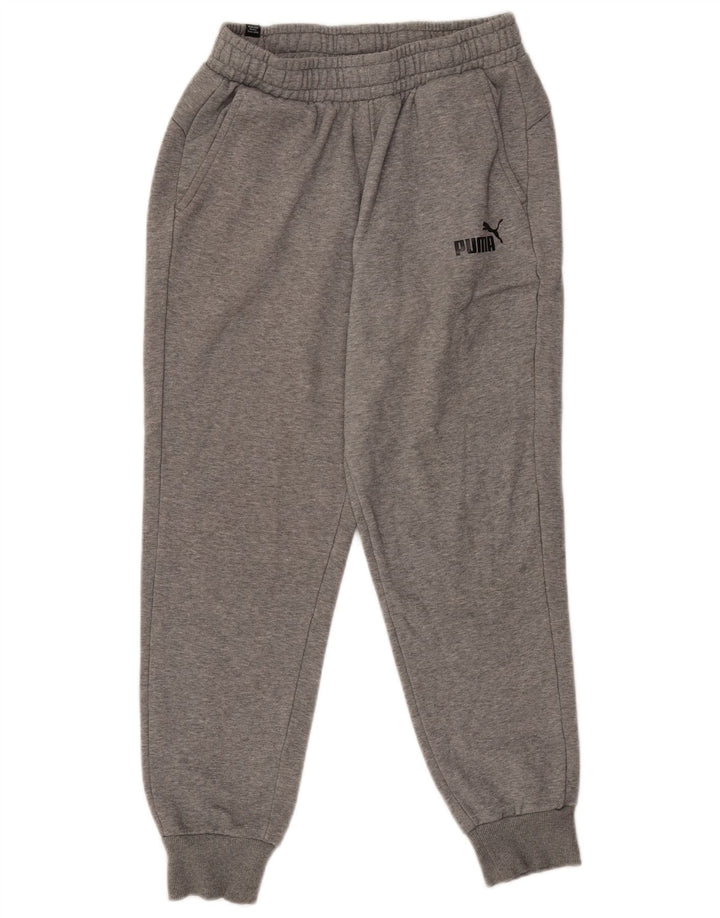 Pantaloni de trening Puma pentru bărbați Joggeri din bumbac cu pete gri mediu