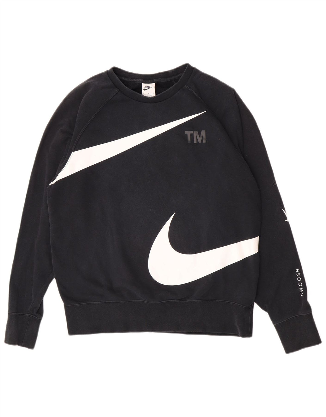 Pulover Nike Swoosh Graphic pentru bărbați, bumbac mediu negru