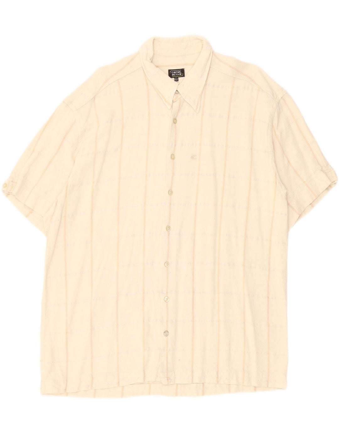 CAMEL ACTIVE Mens Short Sleeve Shirt XL Beige Check Vintage Camel Active and Second-Hand Camel Active from Messina Hembry 