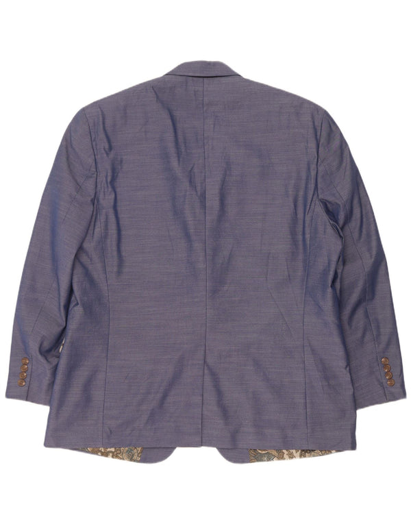 Jachetă Blazer pentru bărbați Chaps, cu 2 nasturi, UK 46 3XL, poliester pătat albastru