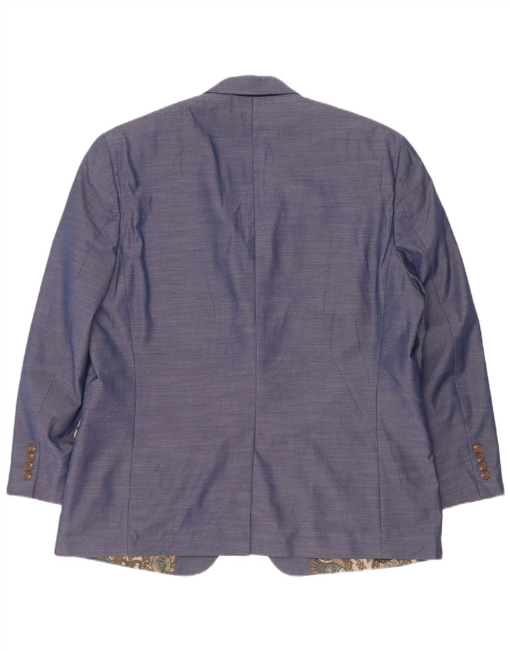 Jachetă Blazer pentru bărbați Chaps, cu 2 nasturi, UK 46 3XL, poliester pătat albastru