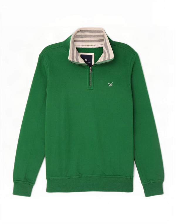 Crew Clothing Hanorac cu fermoar pentru bărbați Jumper XS Bumbac verde