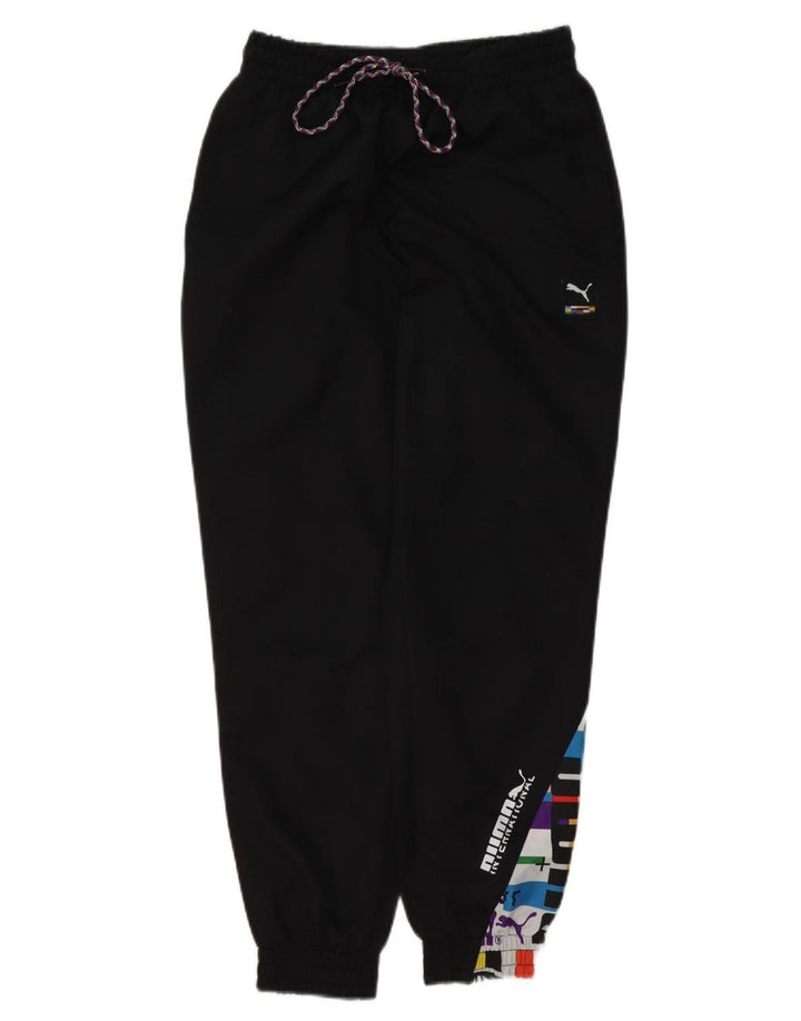 Pantaloni de trening grafic PUMA pentru bărbați Pantaloni de jogging, poliester negru mic