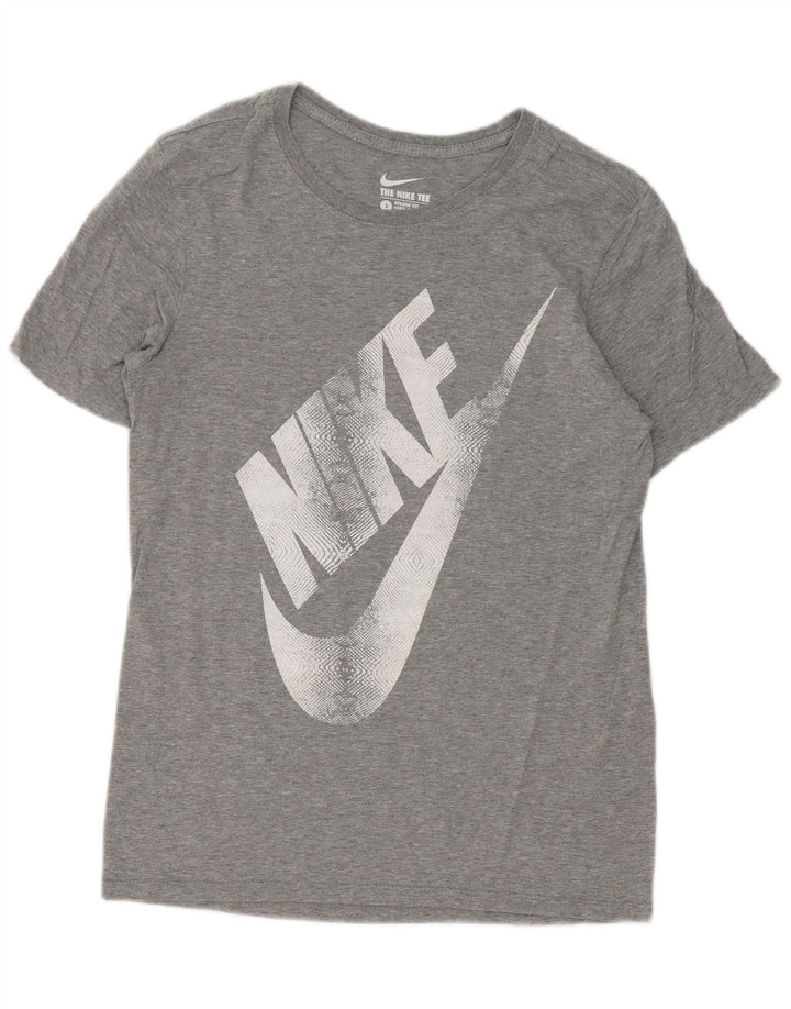 Tricou grafic Nike pentru bărbați, cu croială atletică, top mic, gri, pete
