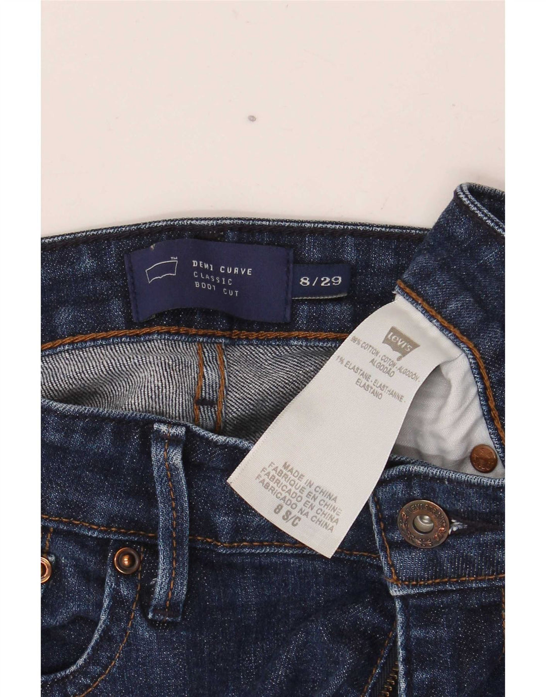 Blugi Levi's Demi Curve Bootcut pentru femei US 8 Medium W29 L30 Bleumarin