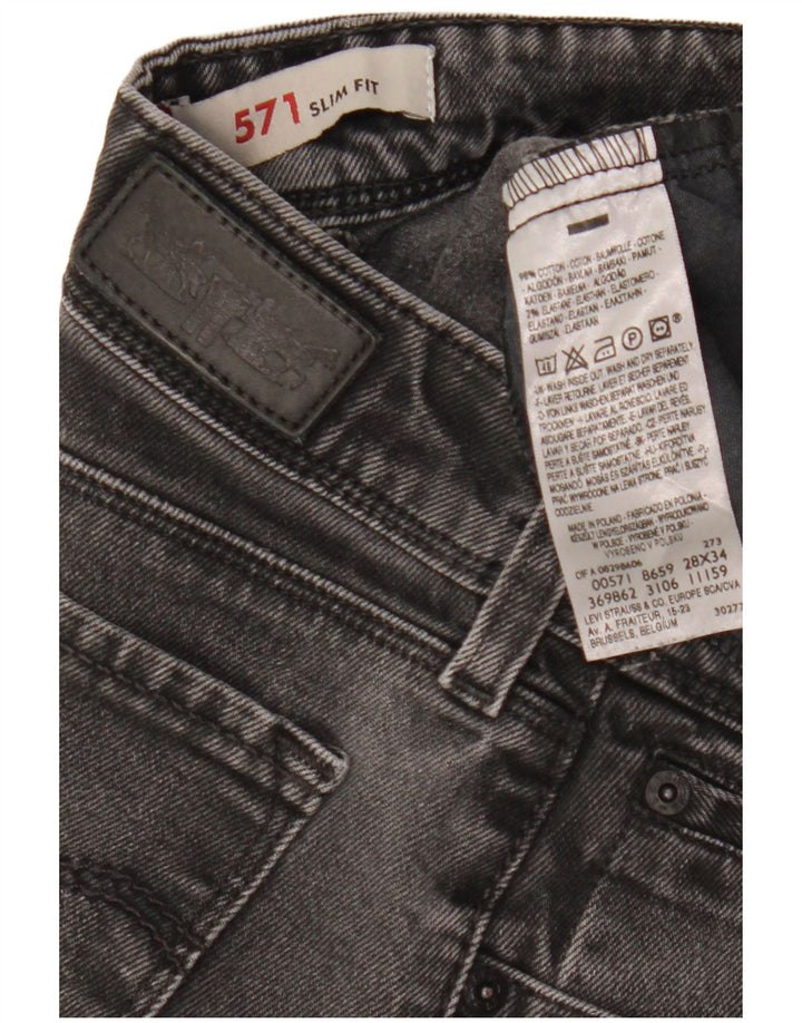 Blugi Levi's 571 Slim pentru femei W28 L34 bumbac negru