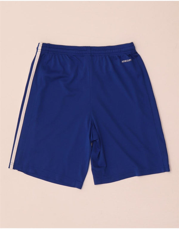 Pantaloni scurți sport Aeroready Adidas pentru băieți 13-14 ani, poliester albastru